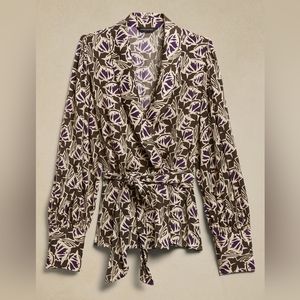 Banana Republic Factory Silky Tie-Wrap Blouse